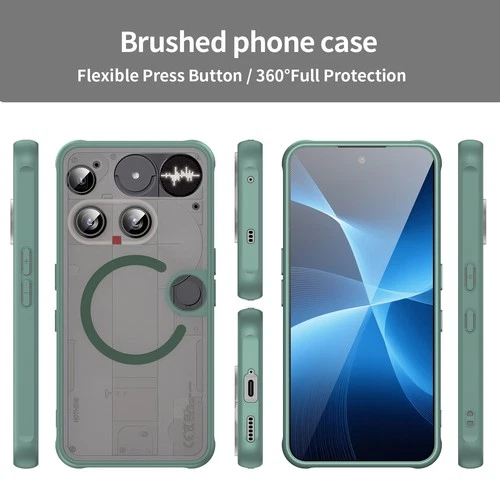 For Nothing Phone (3), Hybrid Frosted Back Panel Semi-Transparent Phone Case