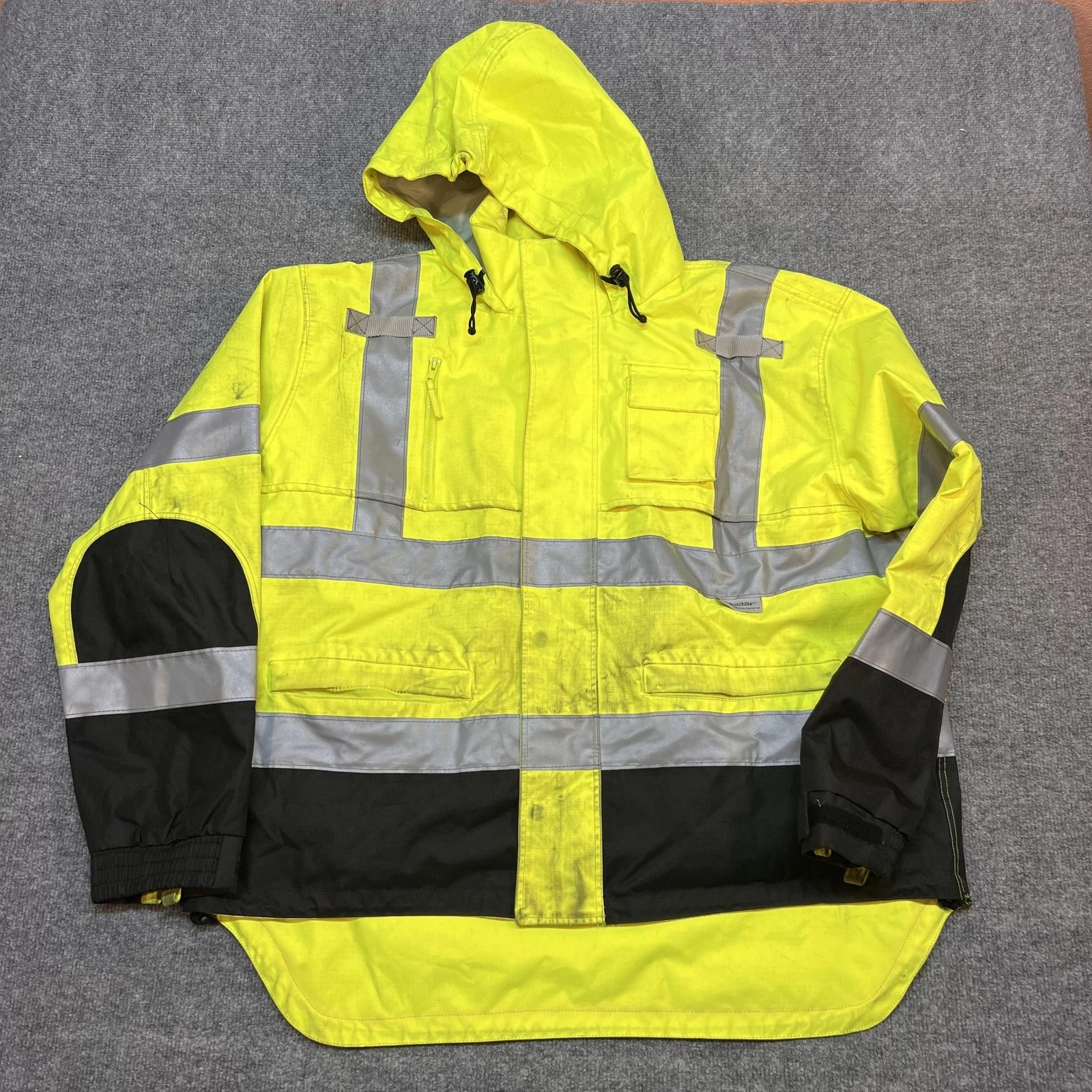 Radians Jacket Mens XL Yellow Hi Vis Hooded Insulated Reflective RW32-3Z1Y image 1