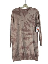 NWT Old Navy Tie Dyed Sweatshirt Shift Dress Size XS TP Pink Long Sleeve