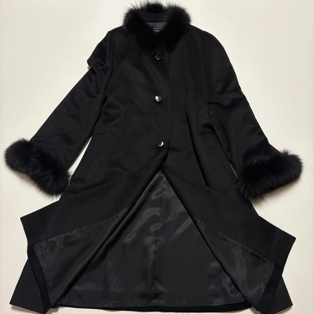 Level Sincere Command Long Coat 100 Cashmere with… - image 1