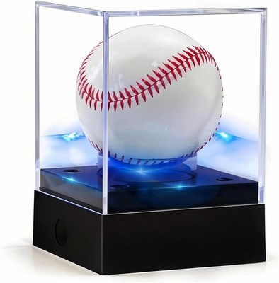 USA Square Clear Adjustable LED Acrylic Football Display Case BoxUV-Protect