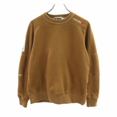 A BATHING APE long sleeve fleece sweatshirt S brown Polartec men's [Used]