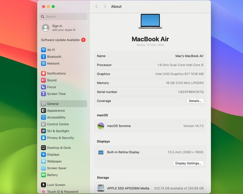 Apple MacBook Air Retina 13.3" 2018 - 256GB SSD 16GB Ram 1.6GHz Core i5 - Silver - 第 16/16 張圖片