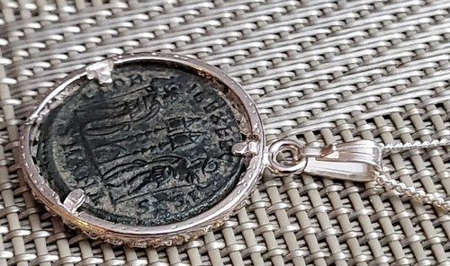 First Christian Roman Emperor Constantine the Great Coin Solid Silver Necklace - Picture 7 of 9