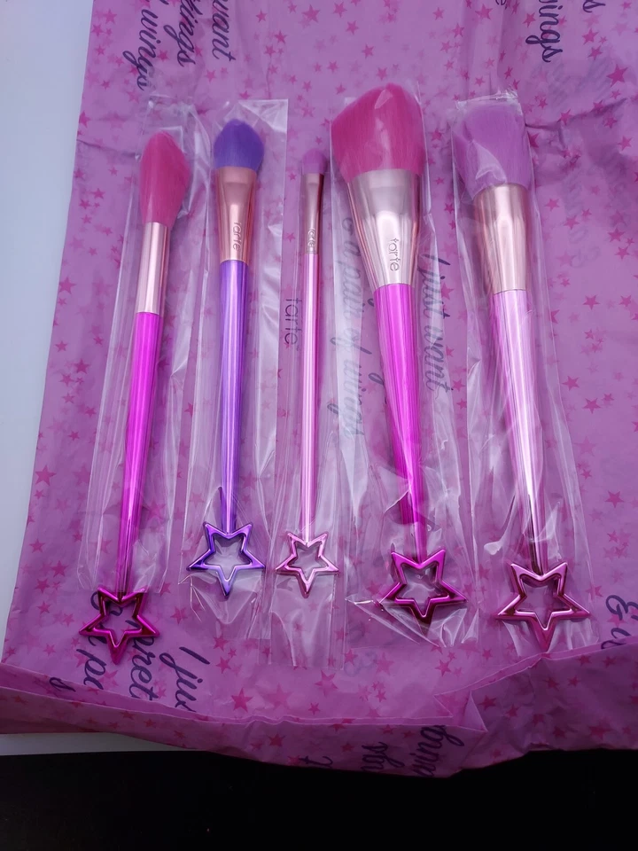 Tarte Pretty Things & Fairy Wings Makeup Brush Set 5 Brushes Box Slight Wear - Image 2 of 4