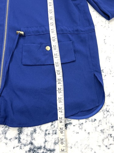 Postie Womens Jacket 14 Royal Blue Full Gold Zip Long Sleeve Pockets Casual Work - Foto 9 di 9