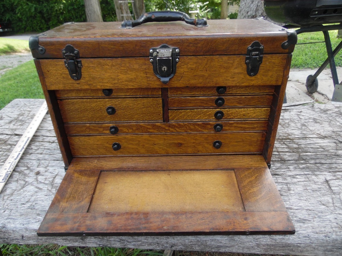 Vintage Union Tool Cheat Co.. 7 Drawer Wood Machinist Chest