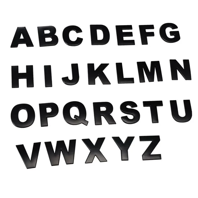 3D Metal Alphabet Silver Badge Chrome Silver Letters Numbers Logo Car Stickers - Image 4 of 4