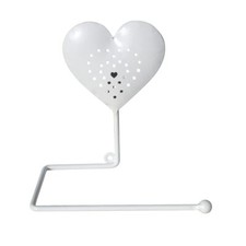 White Heart Toilet Roll Holder