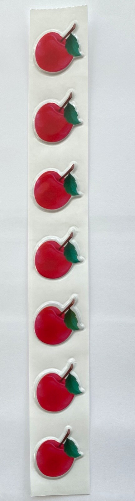 VINTAGE 1985 Puffy RED STEM CHERRY Scented Stickers, Scratch N Sniff Fruit Vinyl