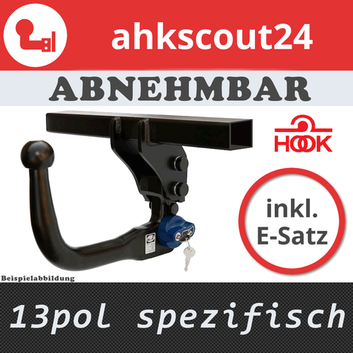 HOOK Peugeot 308 Fließheck 07-11 Anhängerkupplung AHK abnehmbar 13p E-Satz spe.