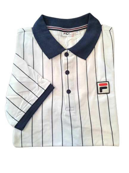 Polo FILA Linder Striped Bianco White Navy Gate Casuals