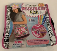 Just My Style Color Your Own Glitter Messenger Bag by Horizon Group USA