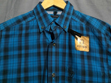 Ariat Pro Series Shirt Men S Blue Plaid Fitted Western Button Down Long Sleeve