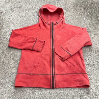 Eddie Bauer Full Zip Hoodie Sweatshirt Womens Large Red Full Zip