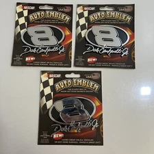 Lot of 3 Dale Earnhardt Jr Auto Emblem #8 NASCAR Metallic Silver US ProMark 2002