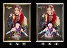 TOPPS WWE SLAM DIGITAL CARD IYO SKY PORTRAITS RARE SR SILVER GOLD 2 CARD