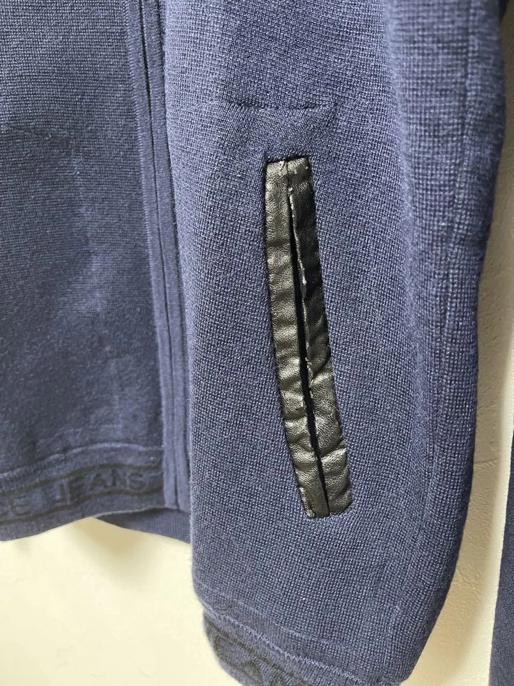 Versace Jeans Padded Blouson Navy Size S 40% Wool 40% Acrylic Zip-up Men's U2710 - Image 3 of 4