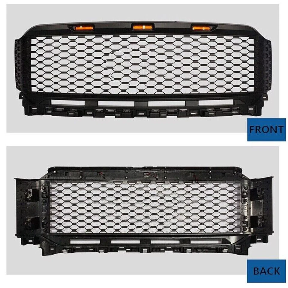 For 2021-2023 Ford F150 Front Grille Upgrade Raptor Style Bumper Grill Black ABS - Image 4 of 4