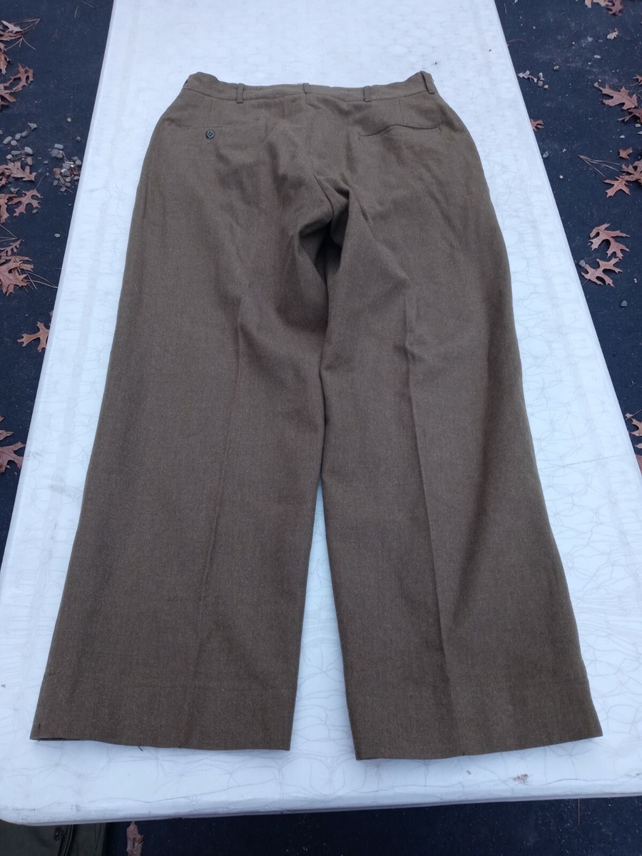 WW2 US Army Button Fly Wool Pants/Trousers 1944 Pattern Size 34.29