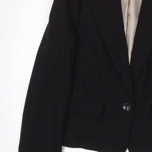 New Look Womens Black Polyester Blend Blazer Size 12 - Picture 7 of 10