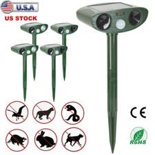 2x Solar Power Ultrasonic Animal Repellent Mice Gopher Mole Pest Snake Repeller