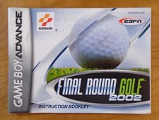 Final Round Golf 2002 Nintendo Game Boy Advance Manual Only~Instruction Booklet