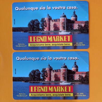 PHONE CARDS SIP LIRA CARD RARE WOOD PALERMO PAIR 5000 10000 NEW 