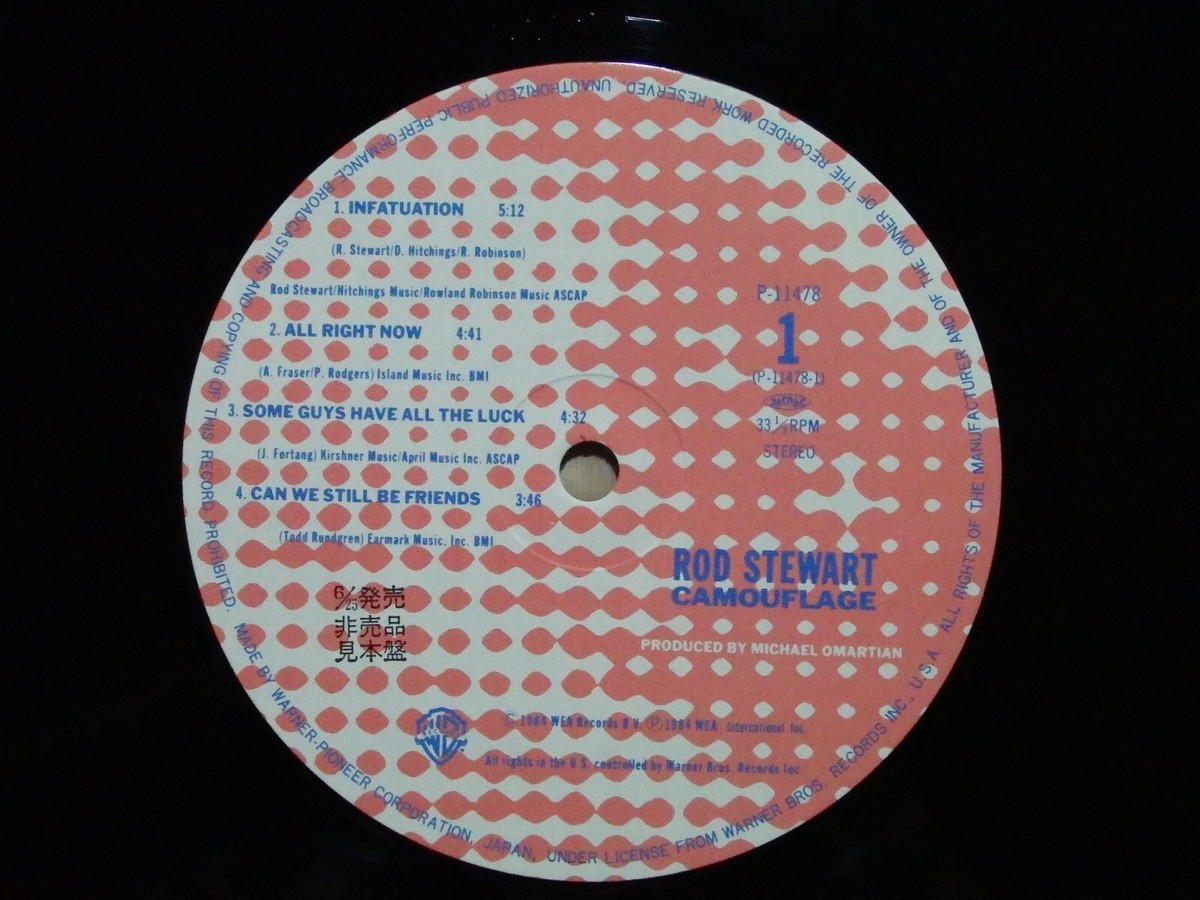 Rod Stewart ‎– Camouflage P-11478 Japan 2 insert photo clip PROMO