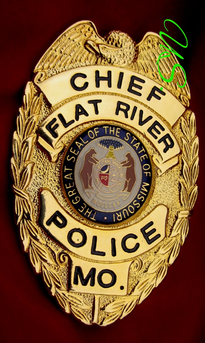 Obsolete police badge, * Chief *, Flat River Police, M i s s o u r i