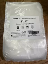 Wevac Vacuum Sealer Bags 100 Quart 8x12 Inch for Food Saver Seal a Meal