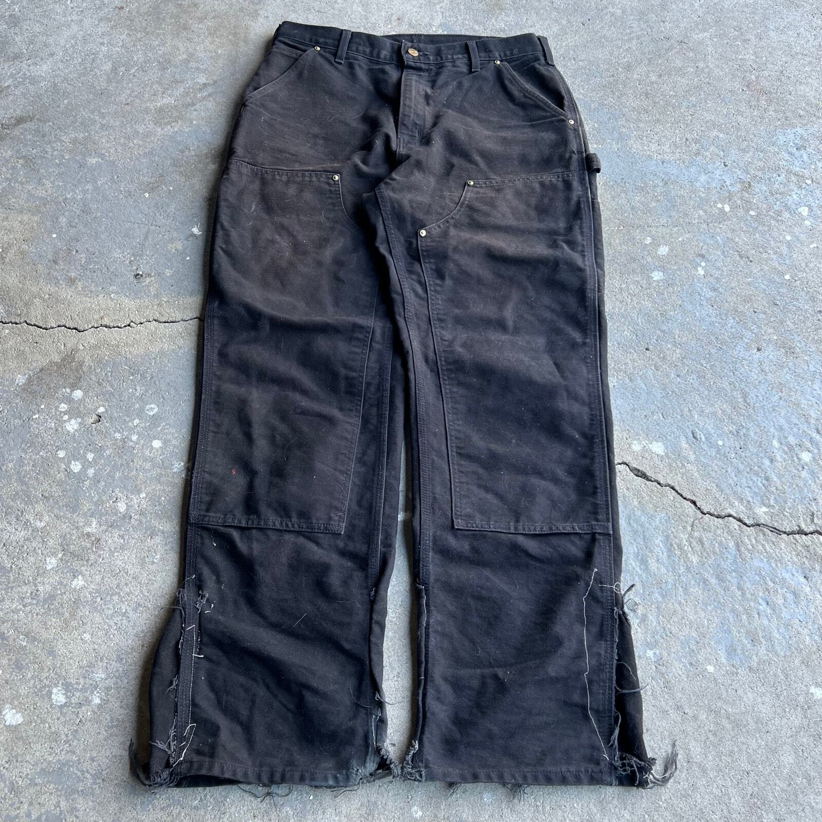 Vintage Carhartt black Y2K double knee carpenter work pants altered fit