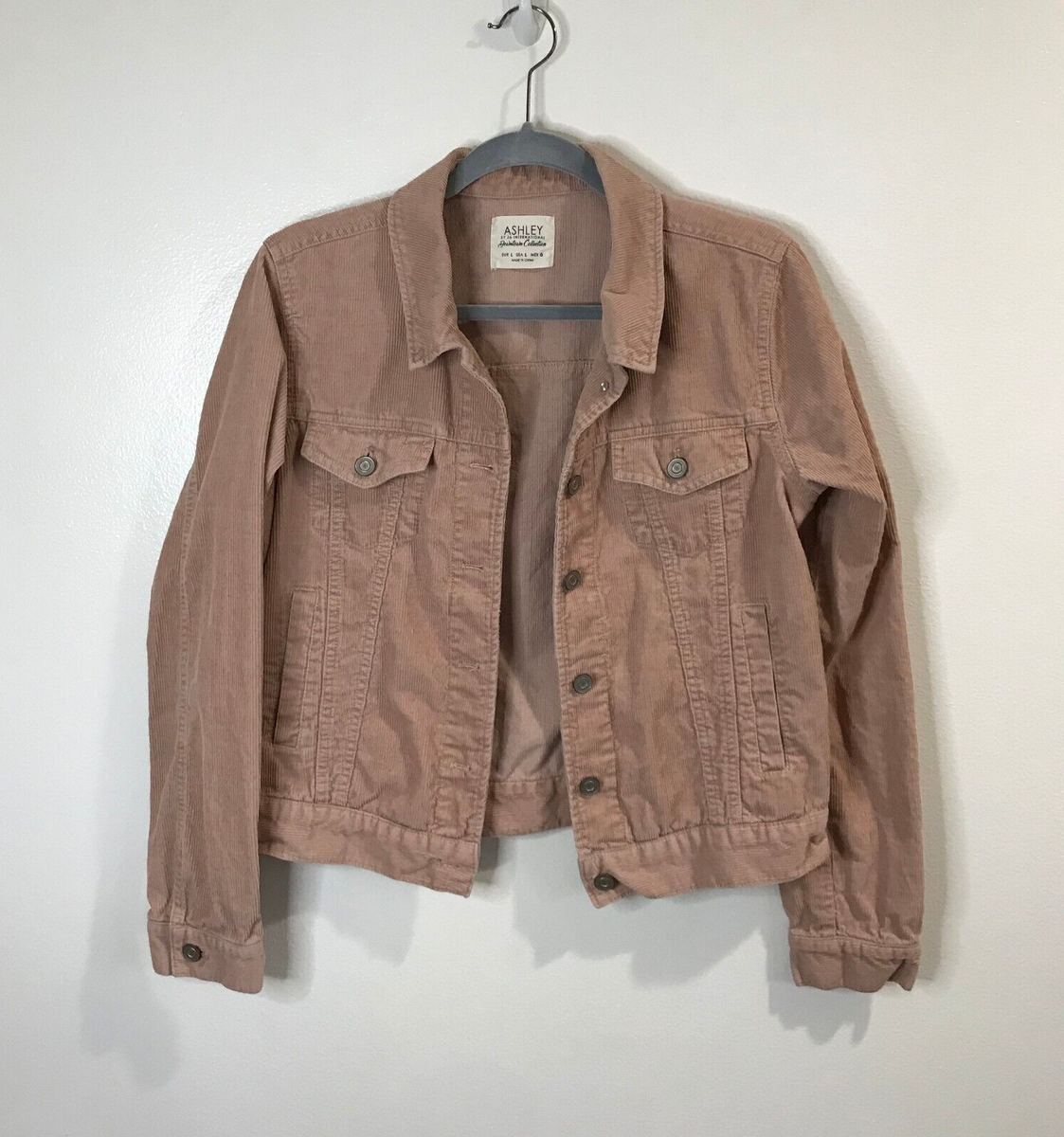 Ashley by 26 International Downtown Collection Jacket Size Large L Corduroy  Pink