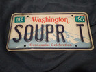 Vintage 80'S 90'S Washington Personalized License Plate SOUPR T Vanity Plate NR — photo 1