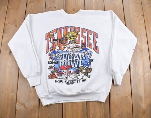 Vintage 90s Tennessee Volunteers Sugar Bowl White Crewneck Sweatshirt S-5XL
