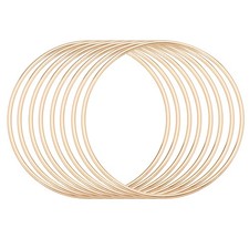8Pcs Dreamcatcher Rings 4.3" Metal for DIY, Gold 4.1"