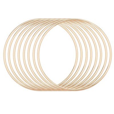 8Pcs Dreamcatcher Rings 4.3'' Metal for DIY, Gold 4.1''