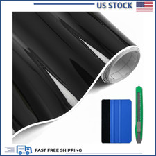Gloss Black Vinyl Wrap Film Air-release Technology 1ft X 10ft Roll Diy Automoti Gloss Black Vinyl Wrap Film Air-release Technology 1ft X 10ft Roll Diy Automoti