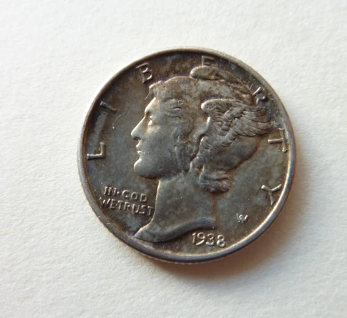 1938 Mercury Silver Dime, Full Split Bands, Solid Gem BU