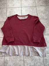 Logo Lounge Lori Goldstein women’s 3x  layer ruffle hem pocket Seeatshirt