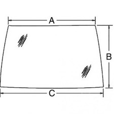 Cab Glass - Windshield Front Tinted Fits Case 1394 1494