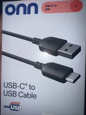 6FT USB-C to USB-A Charger Cable Fast Charge & Sync Durable Cord New (2 Pack)