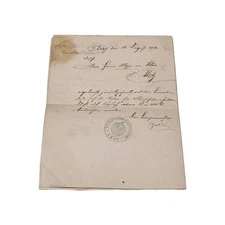 Antique Old German Handwritten Document Mayor Of Arry Lorraine 1900 Read Descrip