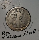 1917-D Reverse Mint Mark, 50C Walking Liberty Half Dollar Circulated