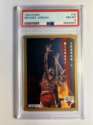 1992 Fleer #32 Michael Jordan PSA 8‼️HOF 6 NBA🏆MVP Nice