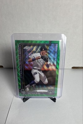2025 Topps Chrome - Aaron Schunk #238 Green Wave Refractor /99 (RC)