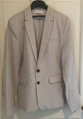 Primark Boy’s Blazer Beige Flax 55% Cotton 45% Linen Mach Wash Size 8 10 READ! - Picture 2 of 11
