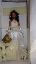 Franklin Heirloom Natasha AA Black Bride Wedding Porcelain Doll NRFB Gorgeous!