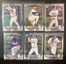 2025 Bowman Chrome Prospects 6 Card Lot Los Angeles Dodgers