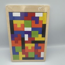 Wooden Tangram Puzzle Brain Teasers Jigsaw Homeschool Interactive Tetris Shapes